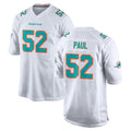 Blackjersey M.Dolphins #52 Patrick Paul Player White Limited Home Game Stitched Jerseys