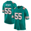 Blackjersey M.Dolphins #55 Aaron Brewer Player Aqua Alternate Home Game Stitched Jerseys