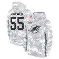 Blackjersey M.Dolphins #55 Aaron Brewer Player Arctic Camo Salute to Service Hoodies Limited Game Stitched Jerseys