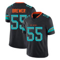 Blackjersey M.Dolphins #55 Aaron Brewer Player Black Limited Pitch Rivalries Collection Home Game Stitched Jerseys