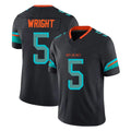 Blackjersey M.Dolphins #5 Jaylen Wright Player Black Limited Pitch Rivalries Collection Home Game Stitched Jerseys
