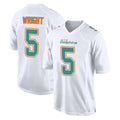 Blackjersey M.Dolphins #5 Jaylen Wright Player White Fashion Home Game Stitched Jerseys