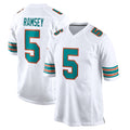 Blackjersey M.Dolphins #5 Jaylen Wright Player White Limited Home Game Stitched Jerseys