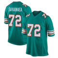 Blackjersey M.Dolphins #72 Jonah Savaiinaea Player Aqua Alternate Home Game Stitched Jerseys