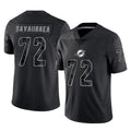 Blackjersey M.Dolphins #72 Jonah Savaiinaea Player Black Reflective Limited Game Stitched Jerseys