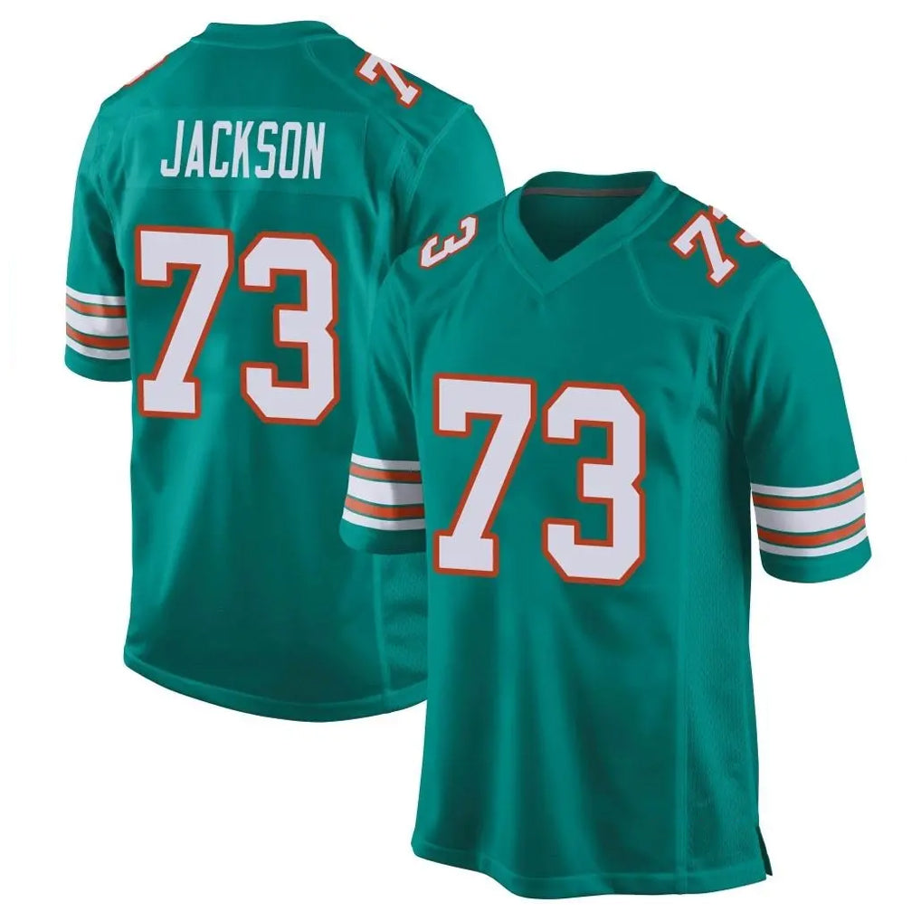 Blackjersey M.Dolphins #73 Austin Jackson Player Aqua Alternate Home Game Stitched Jerseys
