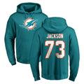 Blackjersey M.Dolphins #73 Austin Jackson Player Aqua LOGO Pullover Hoodies Limited Stitched Jerseys