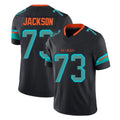 Blackjersey M.Dolphins #73 Austin Jackson Player Black Limited Pitch Rivalries Collection Home Game Stitched Jerseys