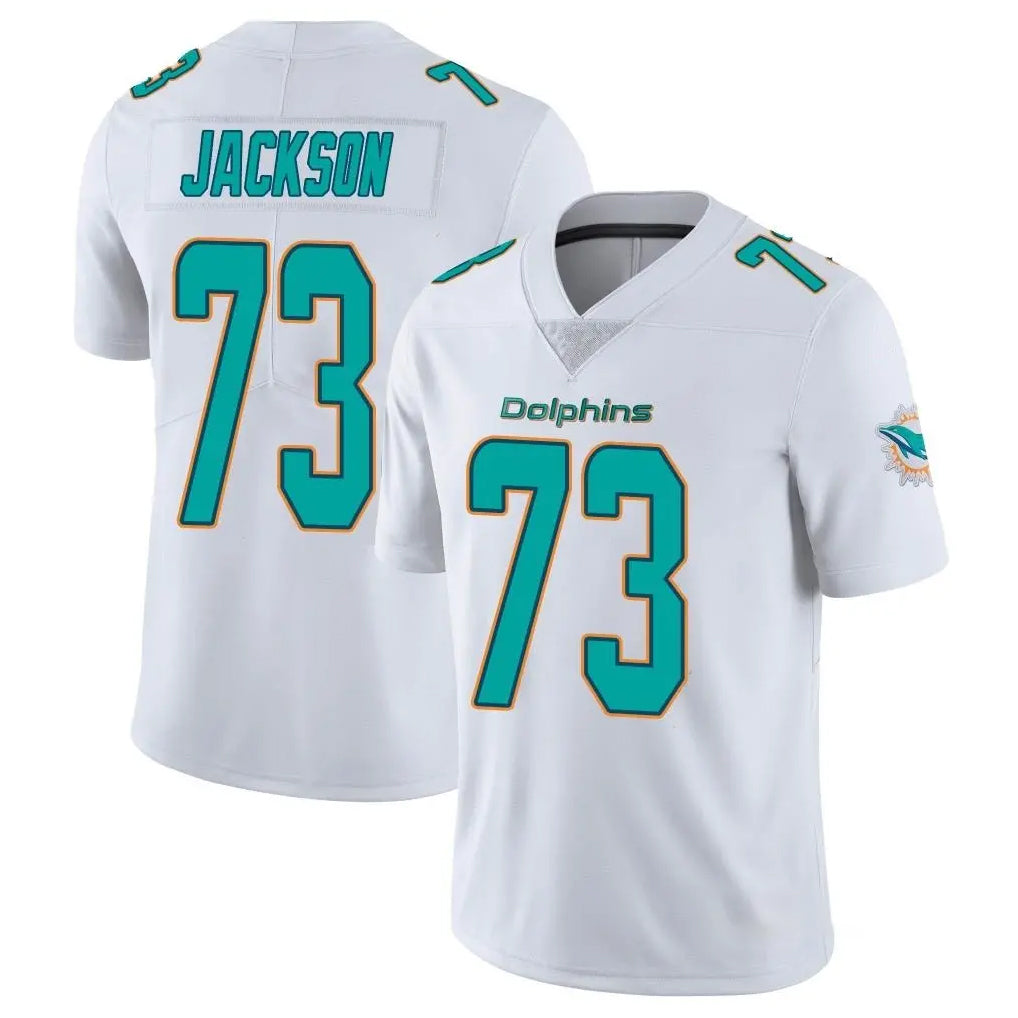 Blackjersey M.Dolphins #73 Austin Jackson Player White Limited Vapor Untouchable Home Game Stitched Jerseys