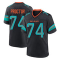 Blackjersey M.Dolphins #74 Kadyn Proctor Player Black Pitch Rivalries Collection Home Game Stitched Jerseys