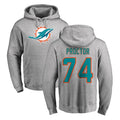 Blackjersey M.Dolphins #74 Kadyn Proctor Player Gray LOGO Pullover Hoodies Limited Stitched Jerseys