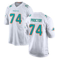 Blackjersey M.Dolphins #74 Kadyn Proctor Player White Limited Home Game Stitched Jerseys