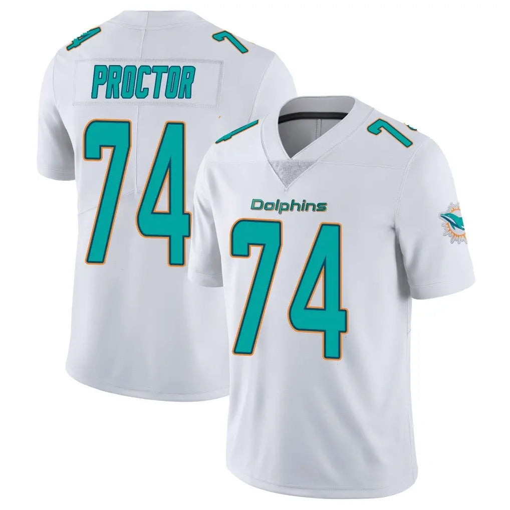 Blackjersey M.Dolphins #74 Kadyn Proctor Player White Limited Vapor Untouchable Home Game Stitched Jerseys