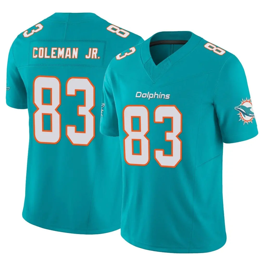 Blackjersey M.Dolphins #83 Kevin Coleman Jr. Player Aqua Limited Vapor F.U.S.E. Home Game Stitched Jerseys