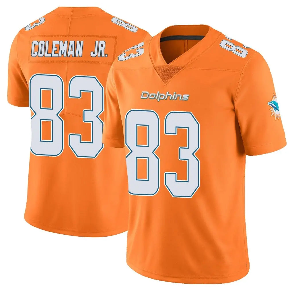 Blackjersey M.Dolphins #83 Kevin Coleman Jr. Player Orange Limited Home Game Stitched Jerseys