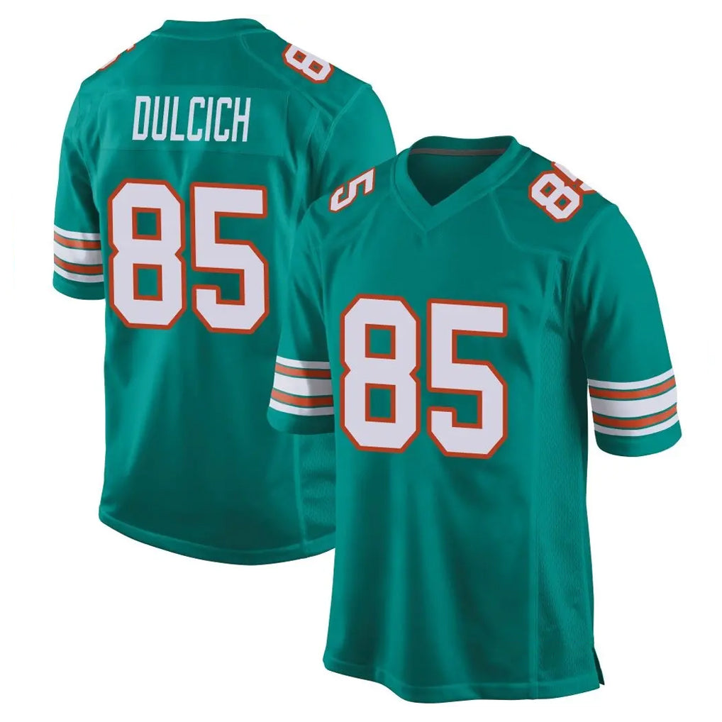 Blackjersey M.Dolphins #85 Greg Dulcich Player Aqua Alternate Home Game Stitched Jerseys