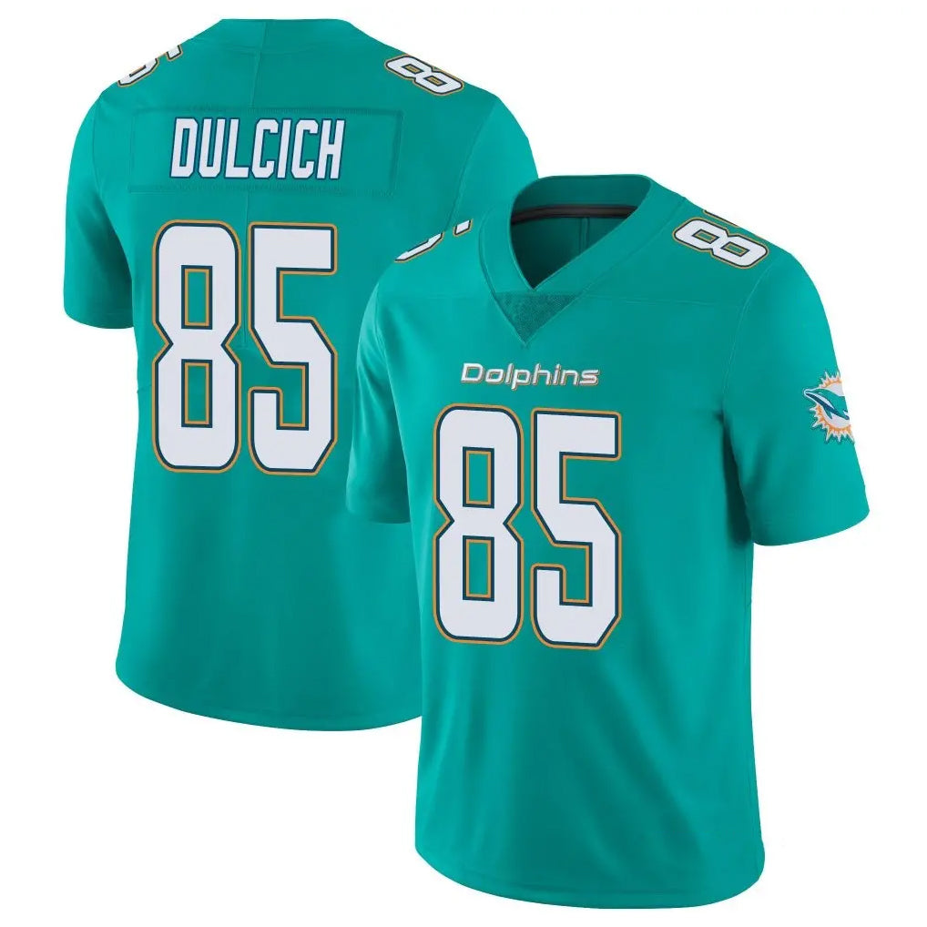 Blackjersey M.Dolphins #85 Greg Dulcich Player Aqua Limited Vapor Untouchable Home Game Stitched Jerseys