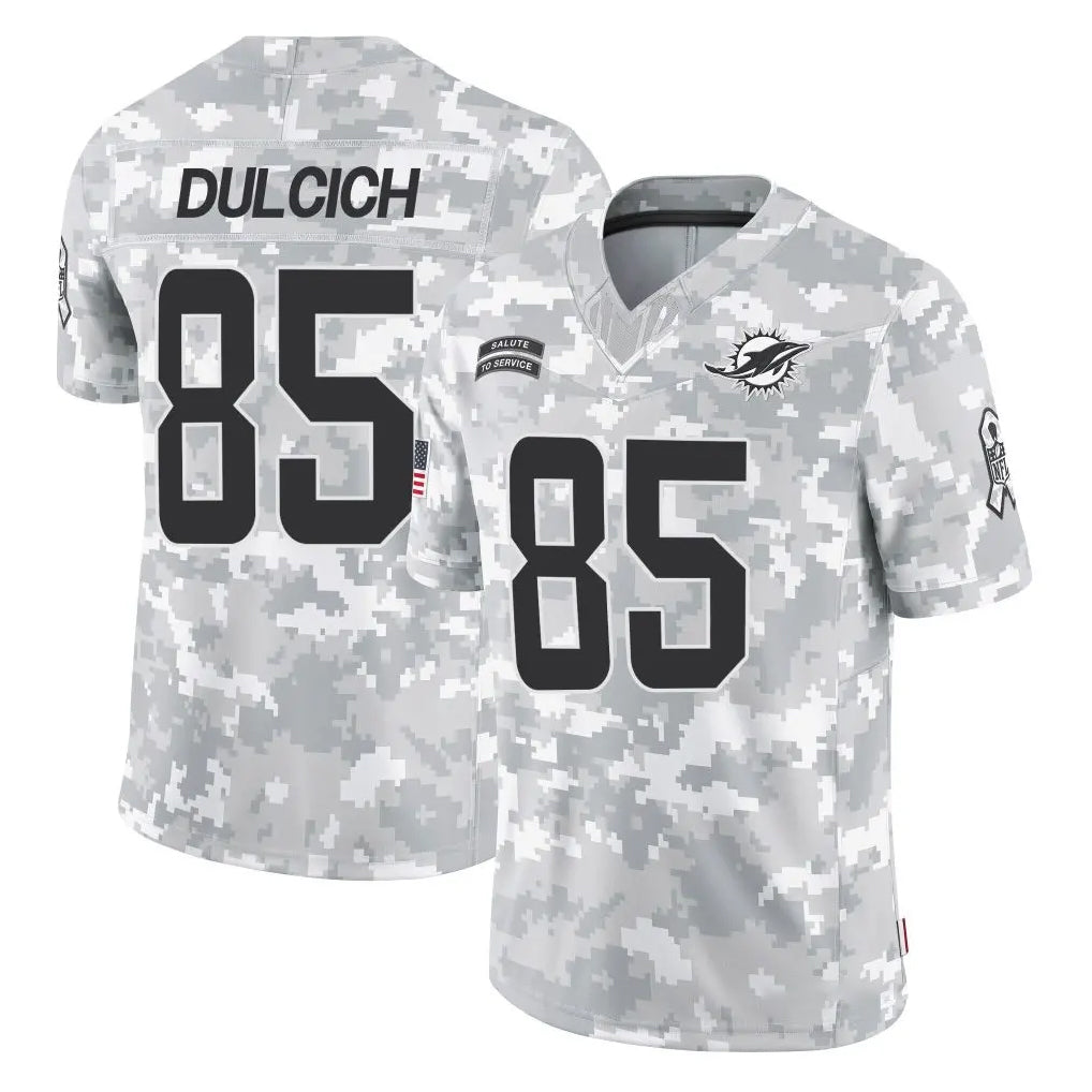 Blackjersey M.Dolphins #85 Greg Dulcich Player Arctic Camo Salute To Service Limited Game Stitched Jerseys