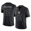 Blackjersey M.Dolphins #85 Greg Dulcich Player Black Reflective Limited Game Stitched Jerseys