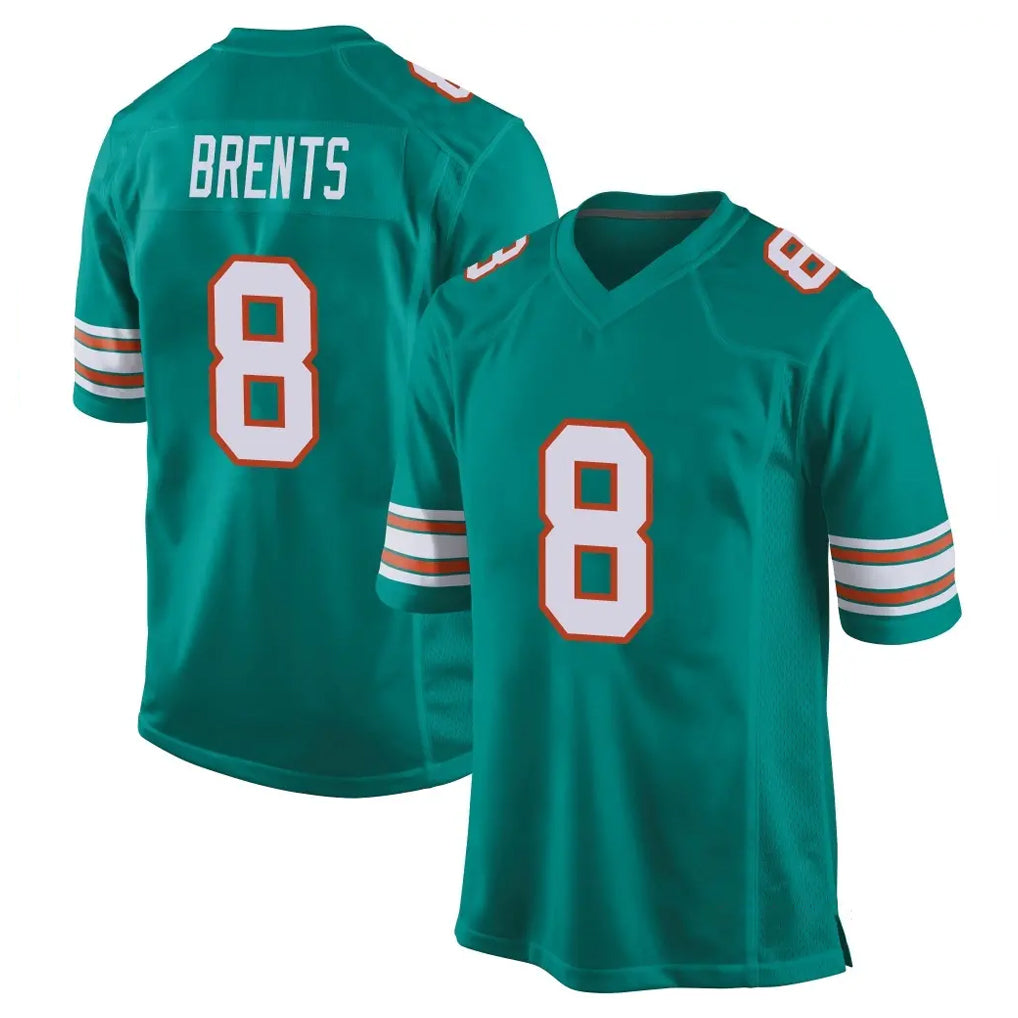 Blackjersey M.Dolphins #8 JuJu Brents Player Aqua Alternate Home Game Stitched Jerseys