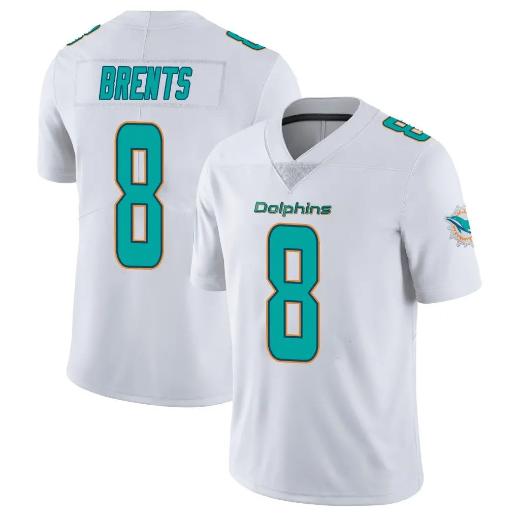 Blackjersey M.Dolphins #8 JuJu Brents Player White Limited Vapor Untouchable Home Game Stitched Jerseys