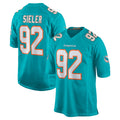 Blackjersey M.Dolphins #92 Zach Sieler Player Aqua Home Game Stitched Jerseys