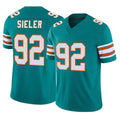 Blackjersey M.Dolphins #92 Zach Sieler Player Aqua Limited Alternate Vapor F.U.S.E. Home Game Stitched Jerseys