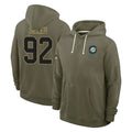 Blackjersey M.Dolphins #92 Zach Sieler Player Olive Salute to Service Pullover Hoodies Limited Stitched Jerseys