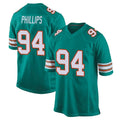 Blackjersey M.Dolphins #94 Jordan Phillips Player Aqua Alternate Home Game Stitched Jerseys