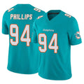 Blackjersey M.Dolphins #94 Jordan Phillips Player Aqua Limited Vapor F.U.S.E. Home Game Stitched Jerseys