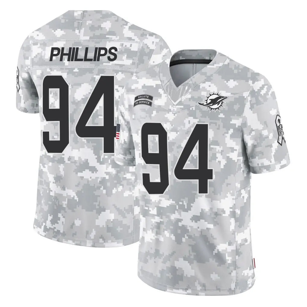 Blackjersey M.Dolphins #94 Jordan Phillips Player Arctic Camo Salute To Service Limited Game Stitched Jerseys