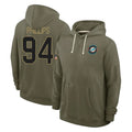 Blackjersey M.Dolphins #94 Jordan Phillips Player Olive Salute to Service Pullover Hoodies Limited Stitched Jerseys