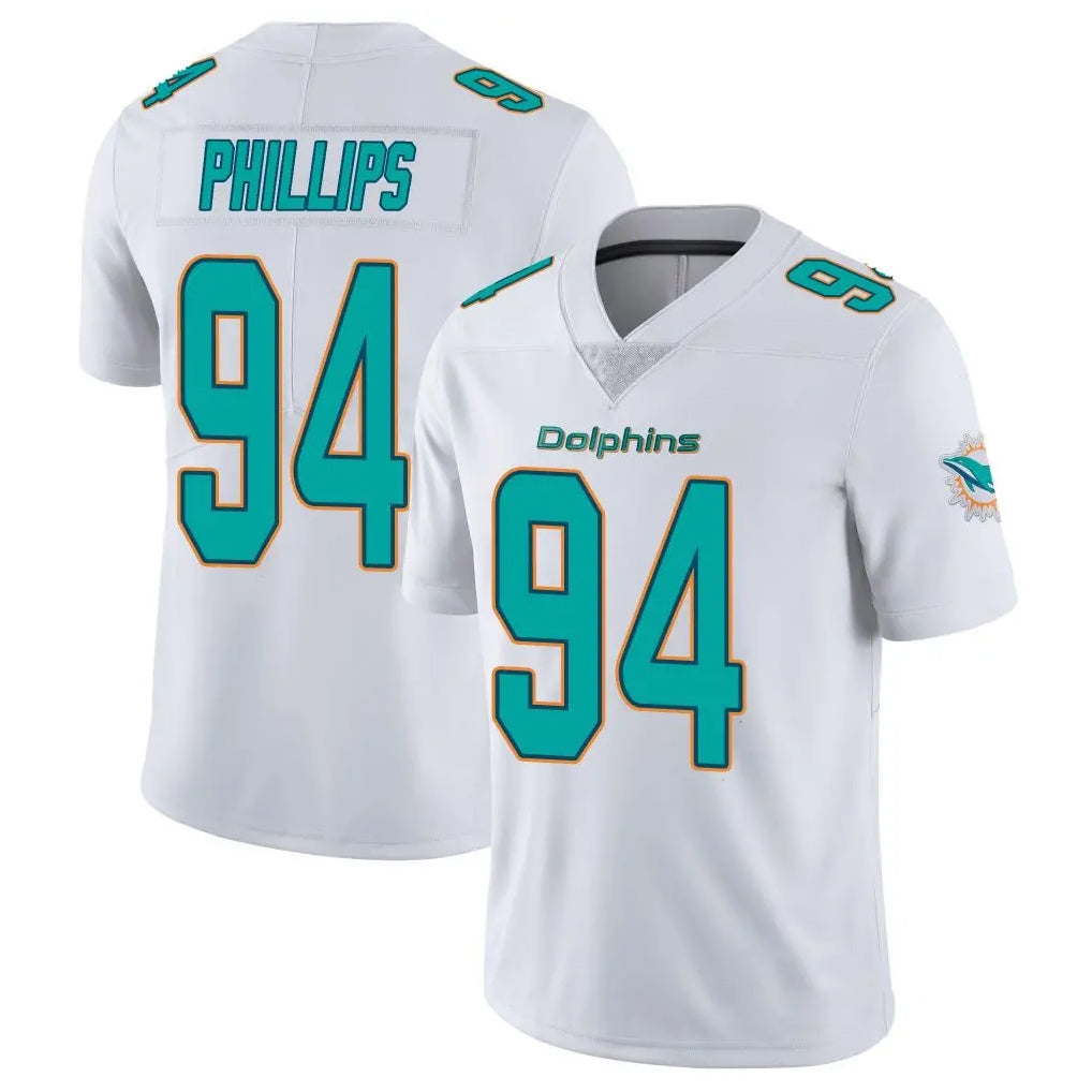 Blackjersey M.Dolphins #94 Jordan Phillips Player White Limited Vapor Untouchable Home Game Stitched Jerseys