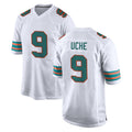 Blackjersey M.Dolphins #9 Joshua Uche Player White Limited Home Game Stitched Jerseys
