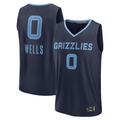 Blackjersey M.Grizzlies #0 Jaylen Wells Navy Fast Break Replica Player Stitched Jerseys- Icon Edition