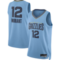 Blackjersey M.Grizzlies #12 Ja Morant Jordan Brand Light Blue Swingman Stitched Jerseys- Statement Edition