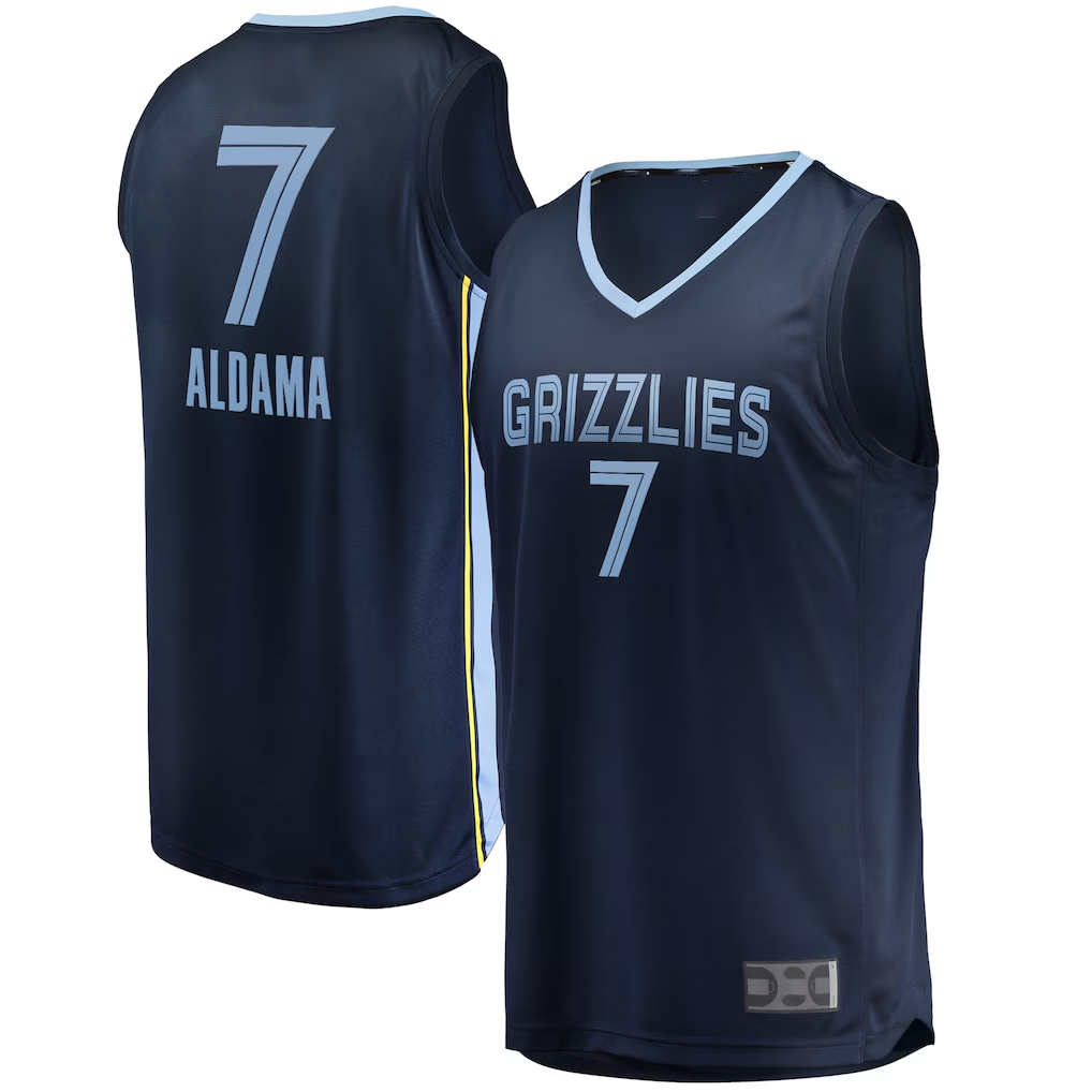 Blackjersey M.Grizzlies #7 Santi Aldama Navy Fast Break Replica Stitched Jerseys- Icon Edition