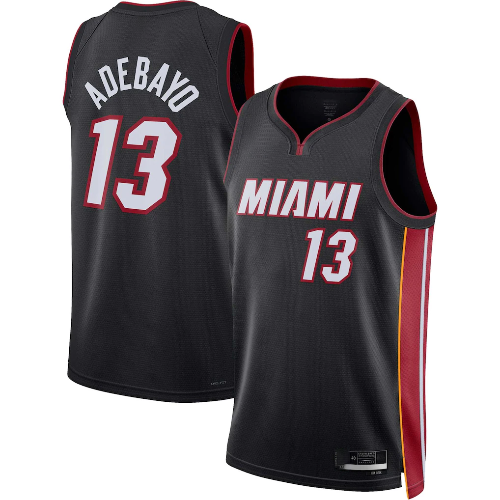 Blackjersey M.Heat #13 Bam Adebayo Bam Adebayo kounmpo  Black Fast Break Jerseys - Icon Edition
