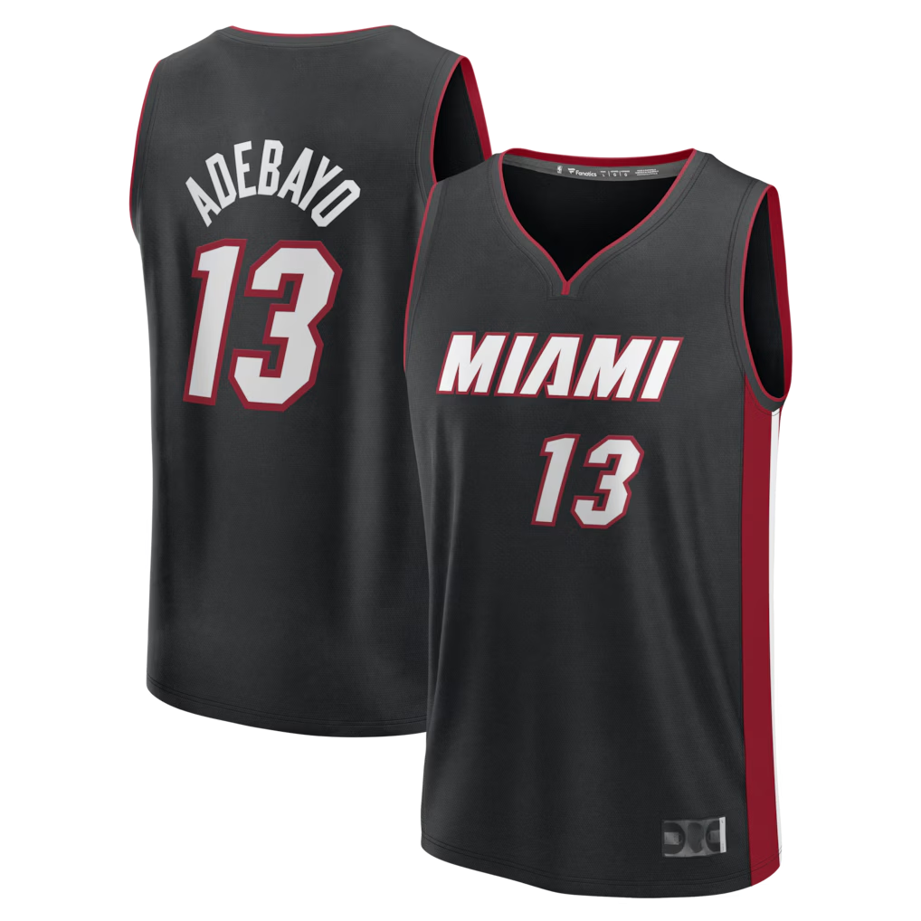 Blackjersey M.Heat #13 Bam Adebayo  Black Fast Break Replica Jerseys - Icon Edition