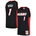 Blackjersey M.Heat #1 Chris Bosh  Mitchell & Ness Black 201213 Hardwood Classics Swingman Jerseys