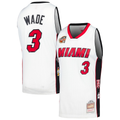 Blackjersey M.Heat #3 Dwyane Wade Mitchell & Ness White Hall of Fame Class of 2023 Throwback Swingman Jerseys