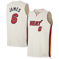Blackjersey M.Heat #6 LeBron James Cream Forever King Reserve Authentic Jerseys