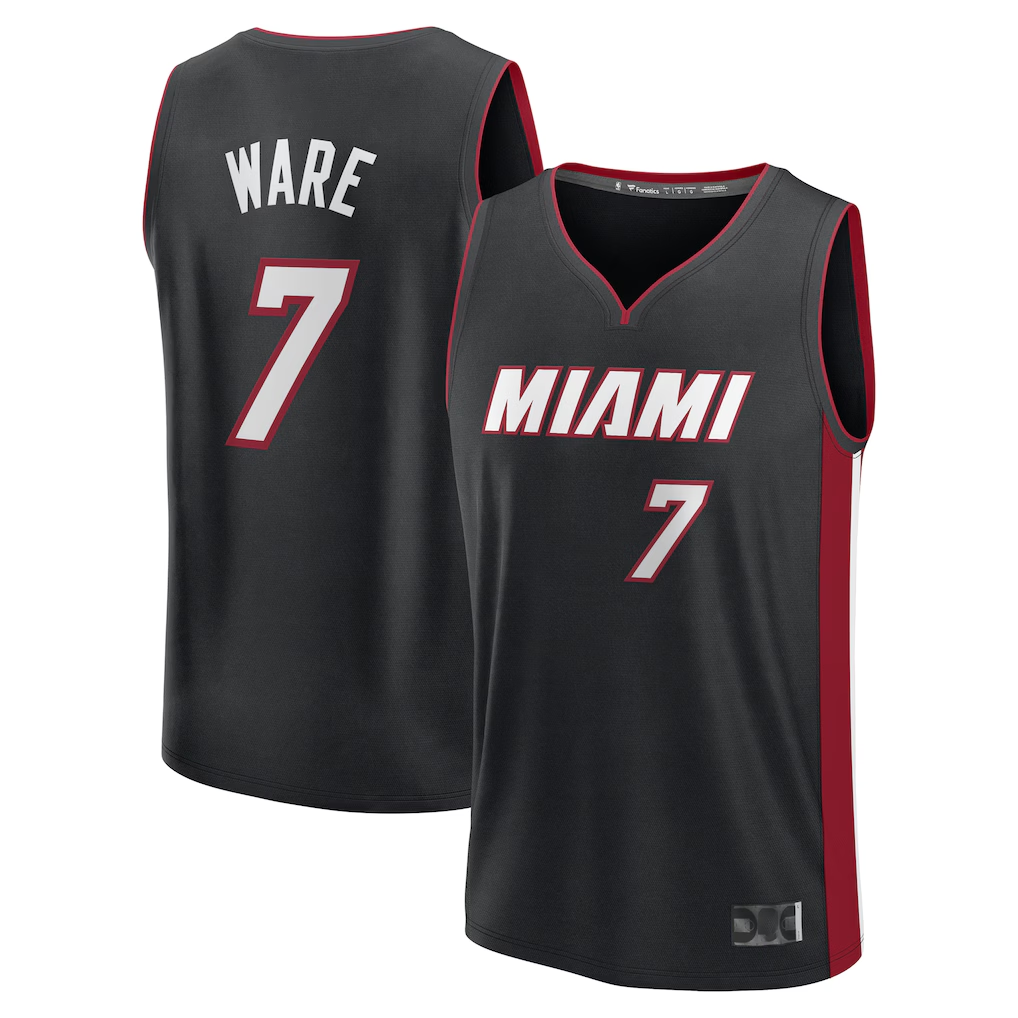 Blackjersey M.Heat #7 Kel'el Ware  Black Fast Break Replica Player Jerseys - Icon Edition