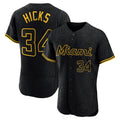 Blackjersey M.Marlins #34 Liam Hicks Player Black Snake Skin City Home Limited Elite Stitched Jerseys