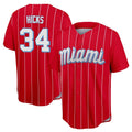 Blackjersey M.Marlins #34 Liam Hicks Player Red City Connect Home Game Stitched Jerseys