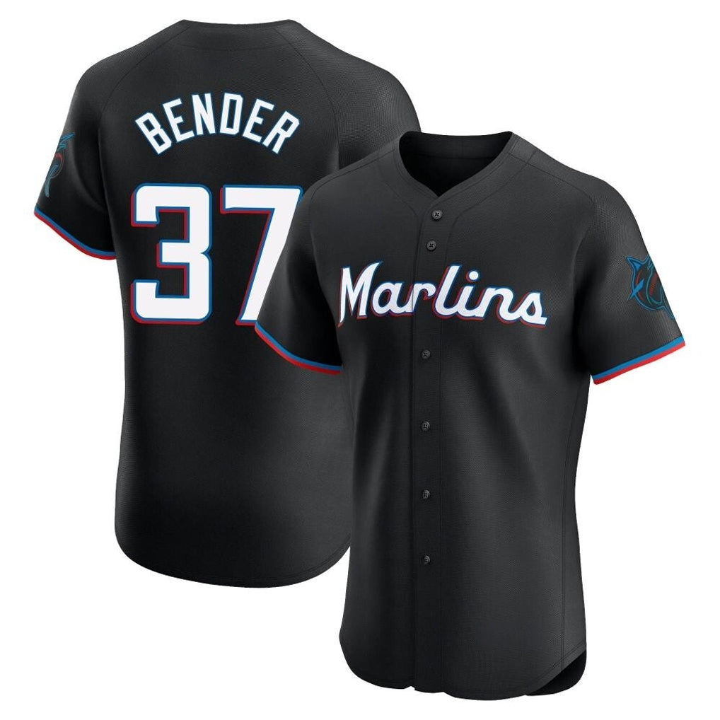 Blackjersey M.Marlins #37 Anthony Bender Player Black Vapor Home Limited Elite Stitched Jerseys