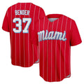 Blackjersey M.Marlins #37 Anthony Bender Player Red City Connect Home Game Stitched Jerseys