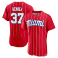 Blackjersey M.Marlins #37 Anthony Bender Player Red City Connect Home Limited Elite Stitched Jerseys