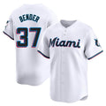 Blackjersey M.Marlins #37 Anthony Bender Player White  Home Limited Stitched Jerseys