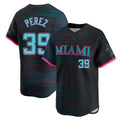Blackjersey M.Marlins #39 Eury Perez Player Black City Connect Home Limited Stitched Jerseys